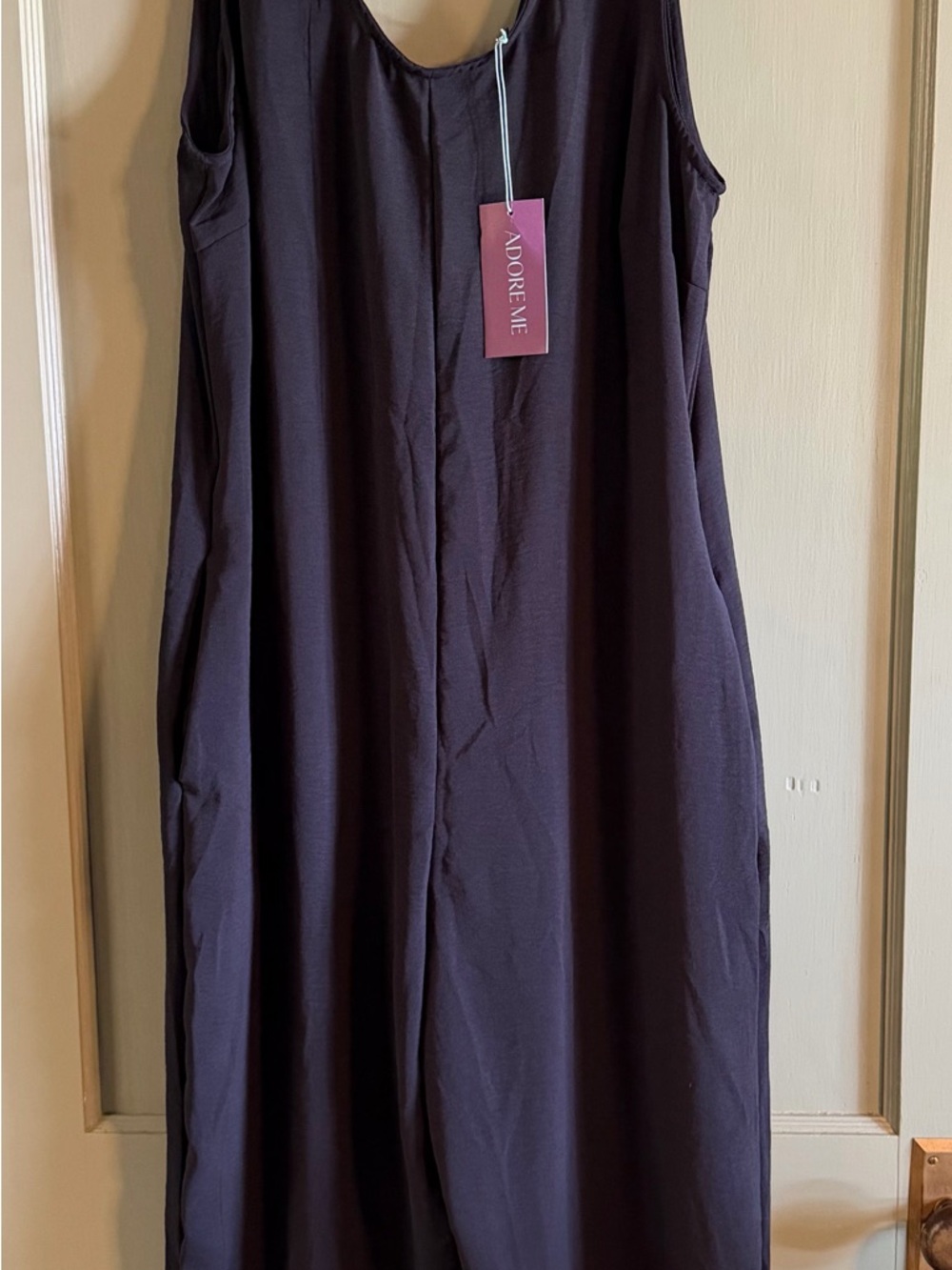 Adore Me Plum Sleeveless Wide-Leg Jumpsuit